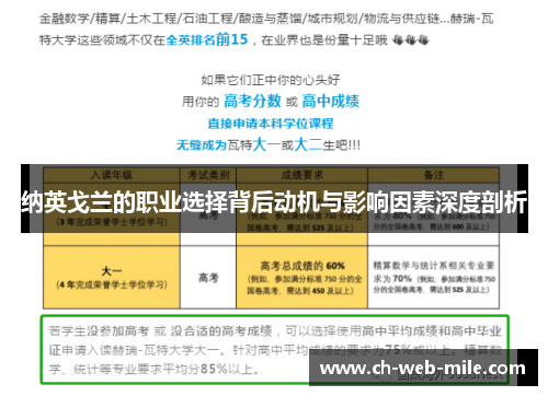 纳英戈兰的职业选择背后动机与影响因素深度剖析